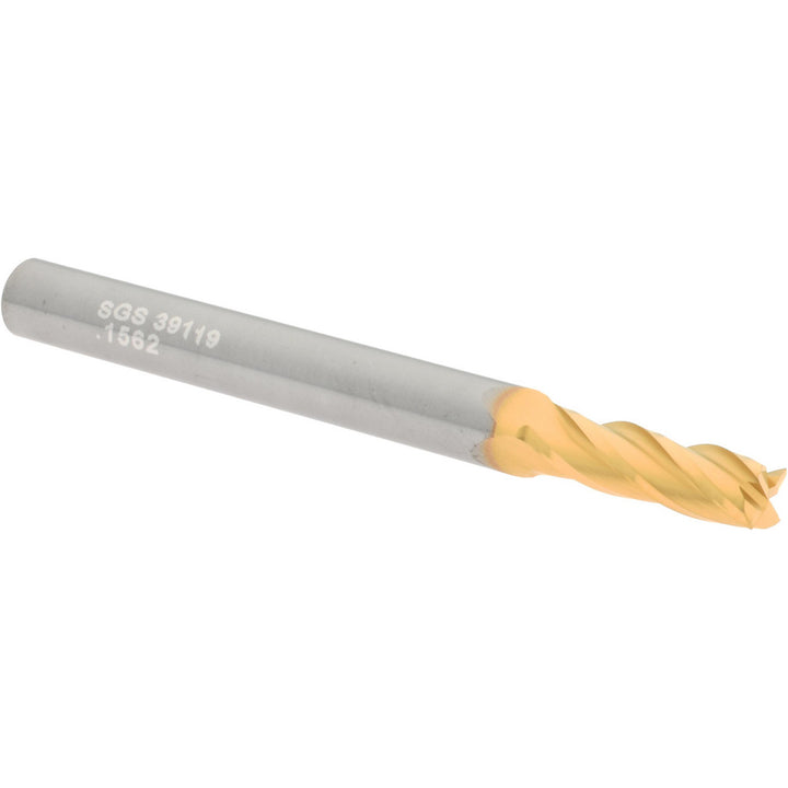 5/32" 4-Flute Solid Carbide Square End Mill, TiN - SGS 39119