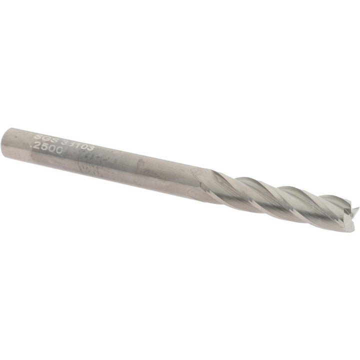 1/4" 4-Flute Solid Carbide Square End Mill - SGS 33103