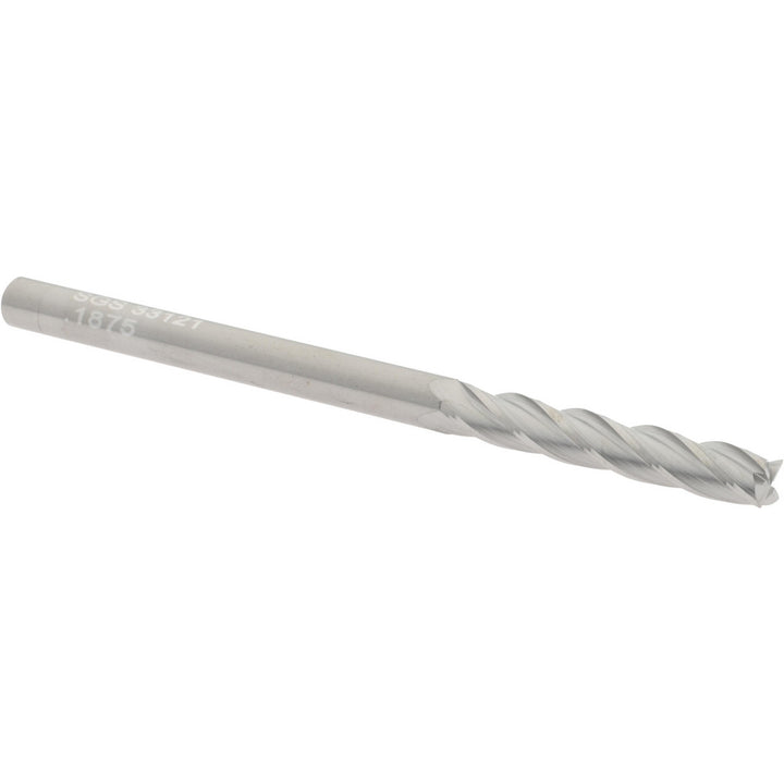 3/16" 4-Flute Solid Carbide Square End Mill - SGS 33121