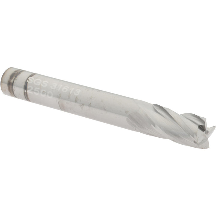 1/4" 4-Flute Solid Carbide Square End Mill - SGS 31613