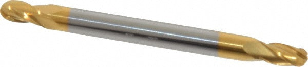 7/64" 4-Flute Solid Carbide Ball End Mill, TiN - SGS 31452