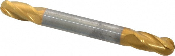 1/4" 4-Flute Solid Carbide Ball End Mill, TiN - SGS 31470