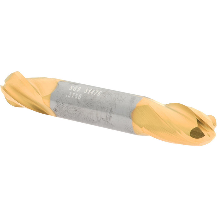 3/8" 4-Flute Solid Carbide Ball End Mill, TiN - SGS 31476