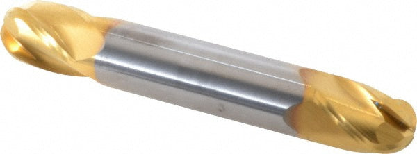 7/16" 4-Flute Solid Carbide Ball End Mill, TiN - SGS 31478
