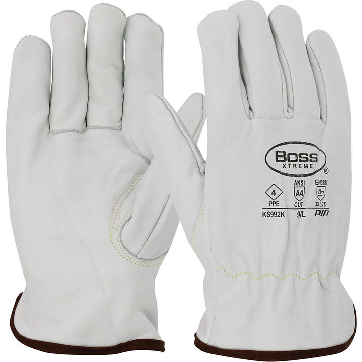 Medium Natural Cowhide Cut & Puncture-Resistant Gloves - PIP KS992K/M