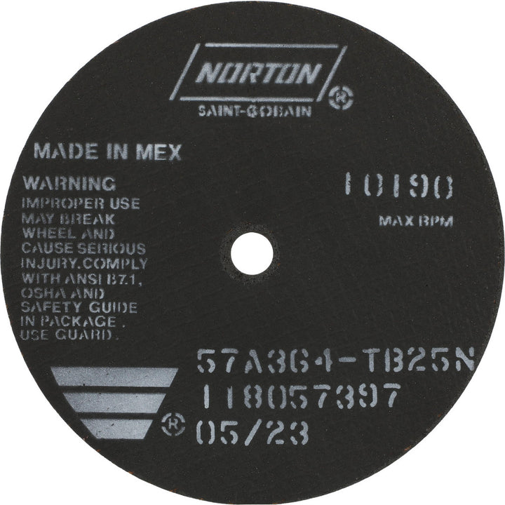 6 x 1/16" 36-Grit Aluminum Oxide Grinding & Cutoff Wheel - Norton 66252822969