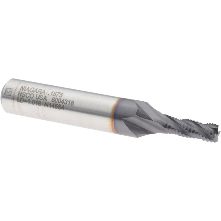 0.1875" 4-Flute Cobalt Roughing End Mill, TiAlN - Seco 17007757