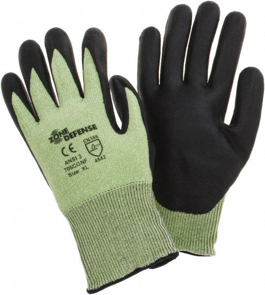 X-Large High-Visibility Green PolyKor Cut-Resistant Gloves - PIP 705CGNF/XL