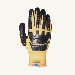 Medium Orange Goatskin Leather Impact Gloves - Superior Glove Works VIBGHFV-M