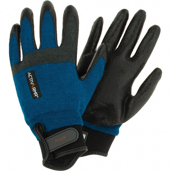 2X-Large Blue; Gray; Black Nylon; Spandex; Stainless Steel; Kevlar Cut-Resistant Gloves - Ansell 298132