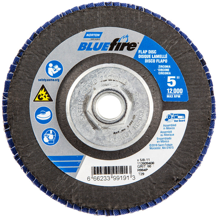 5" 60-Grit Zirconia Alumina Disc - Norton 66623399191