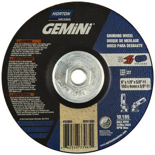 6 x 1/8" Aluminum Oxide Grinding & Cutoff Wheel - Norton 66252833965