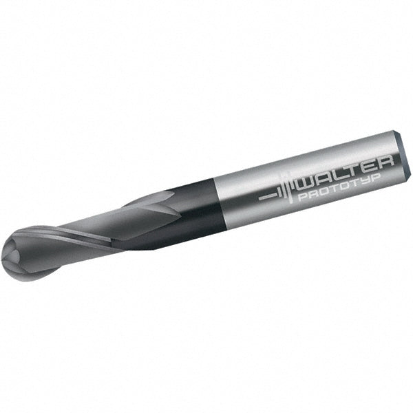 1/4" 2-Flute Solid Carbide Ball End Mill, TiAlN - Walter-Prototyp 5543782