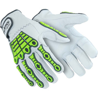 3X-Large White; High-Visibility Yellow Leather Cut-Resistant; Puncture-Resistant Gloves - HexArmor. 4080-XXXL (12)