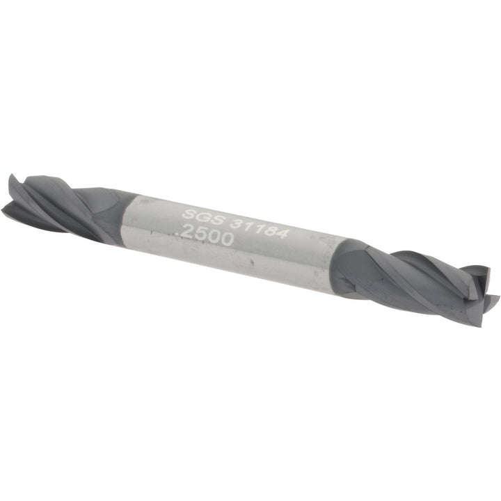 1/4" 4-Flute Solid Carbide Square End Mill, AlTiN - SGS 31184
