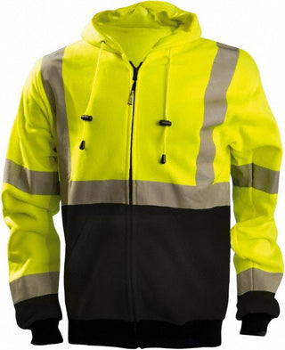 X-Large Black; Hi-Viz Yellow Cold Weather Protective Garment - OccuNomix LUX-SWTHZBK-YXL