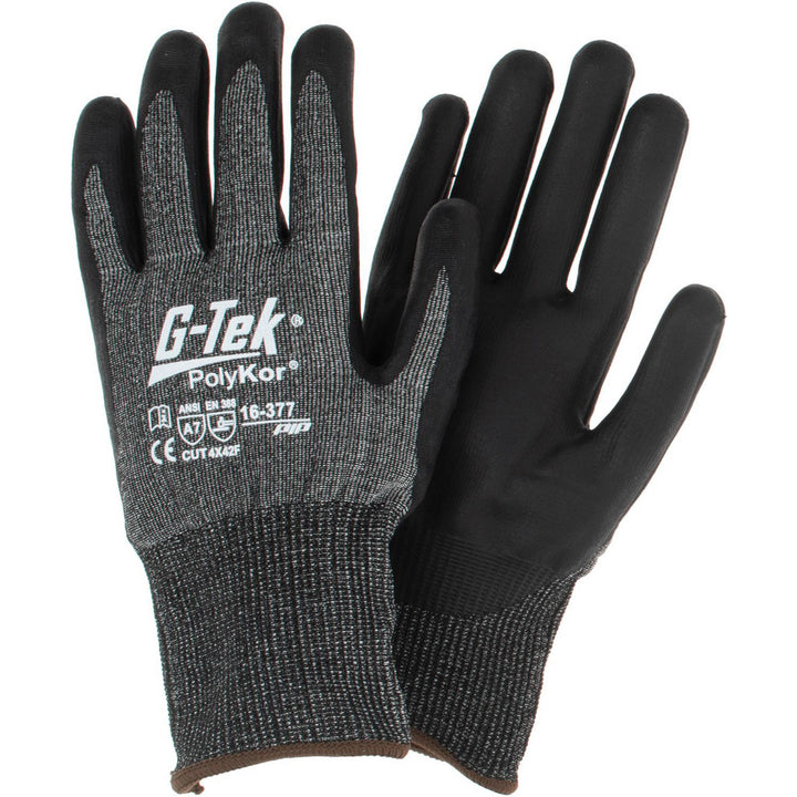 Medium Black; Gray PolyKor Cut, Puncture & Abrasion-Resistant Gloves - PIP 16-377/M