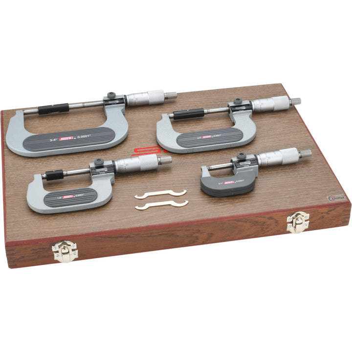 4.0000" 4-Piece Micrometer, 0.0001; 0.0002" accuracy - SPI CMS160714050