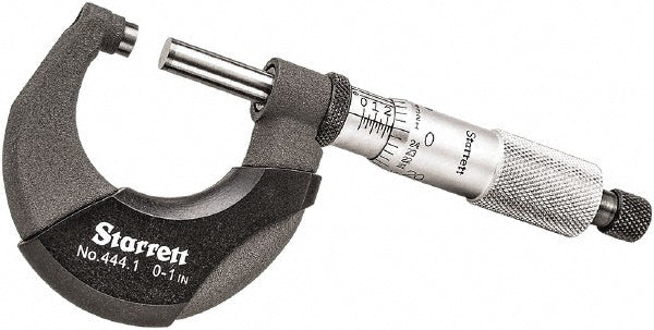 1.0000" Micrometer, 0.000050" accuracy - Starrett T444.1XRL-1
