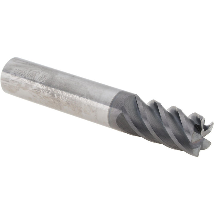 1/2" 5-Flute Solid Carbide Corner Radius End Mill, AlTiN - Supermill 5252007