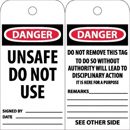 DO NOT REMOVE THIS TAG TO DO SO WITHOUT AUTHORITY WILL LEAD Tag - AccuformNMC RPT34CST