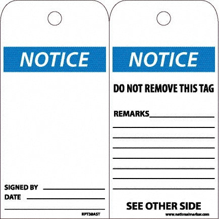 DO NOT REMOVE THIS TAG TO DO SO WITHOUT AUTHORITY WILL MEAN Tag - AccuformNMC RPT38AST