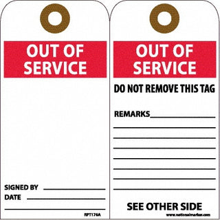 DO NOT REMOVE THIS TAG REMARKS SEE OTHER SIDE (Side 2); SIGN Tag - AccuformNMC RPT176AG