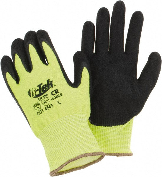 Large High-Visibility Yellow PolyKor Cut, Puncture & Abrasion-Resistant Gloves - PIP 16-340LG/L