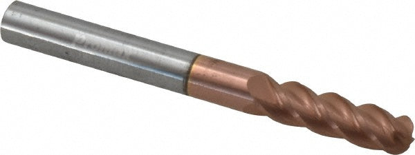 1/4" 4-Flute Solid Carbide Ball End Mill, TiCN - ProMax 116-01612