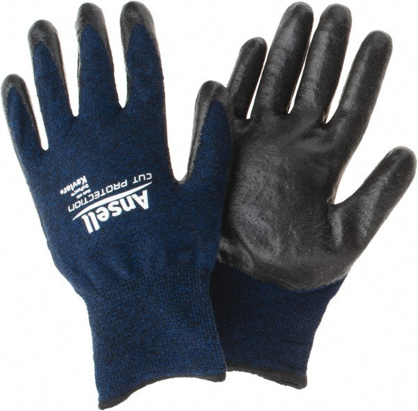 X-Large Blue; Black Kevlar Cut-Resistant Gloves - Ansell 297996