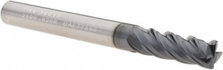 1/4" 4-Flute Solid Carbide Corner Radius End Mill, AlTiN - SGS 36616