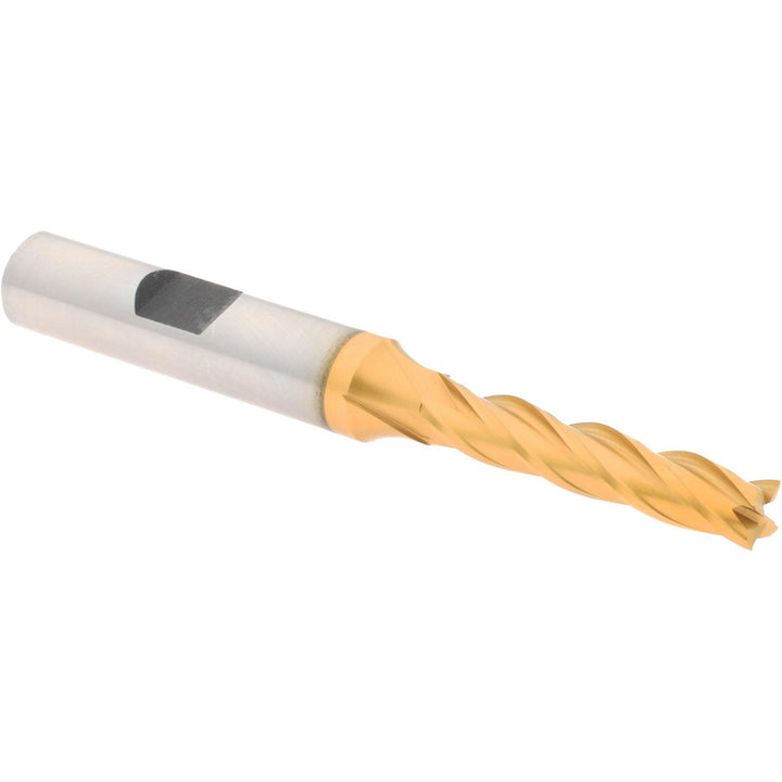 1/4" 4-Flute Cobalt Square End Mill, TiN - Hertel E4040016