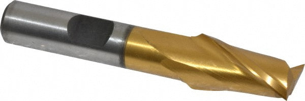 1/2" 2-Flute Cobalt Square End Mill, TiN - Hertel E4030901