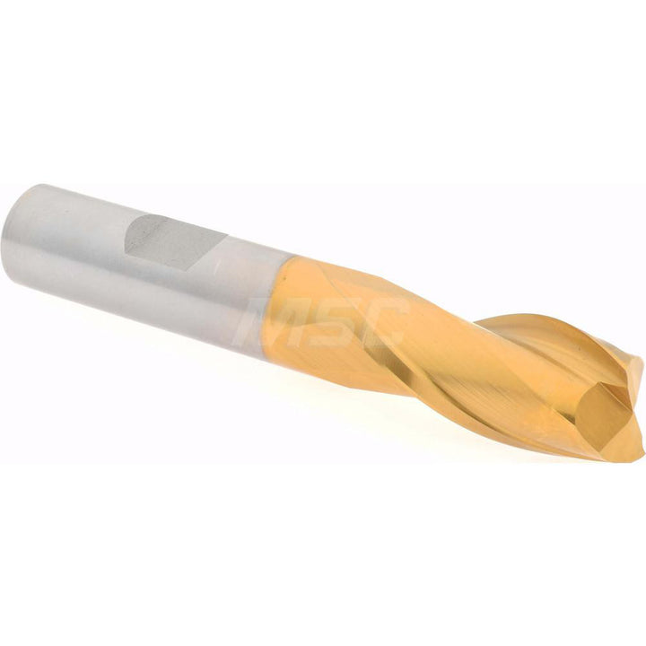 9/16" 2-Flute Cobalt Square End Mill, TiN - Hertel E4030036