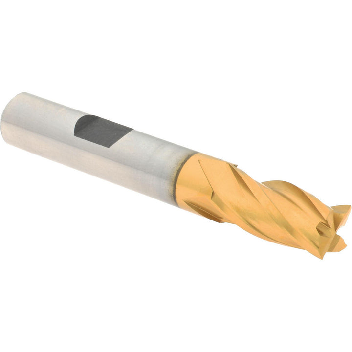 3/8" 4-Flute Cobalt Square End Mill, TiN - Hertel E4039024