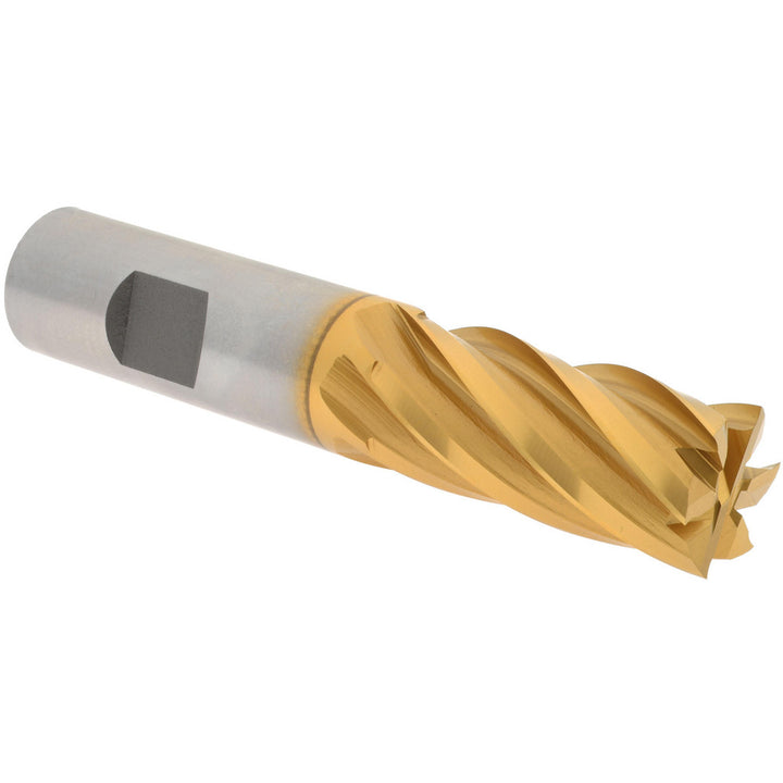 3/4" 6-Flute Cobalt Square End Mill, TiN - Hertel E4042048