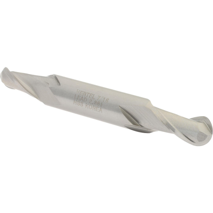 7/16" 2-Flute High Speed Steel Ball End Mill - Hertel E211202801