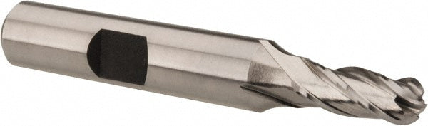 1/4" 4-Flute Cobalt Ball End Mill - Hertel E2020016