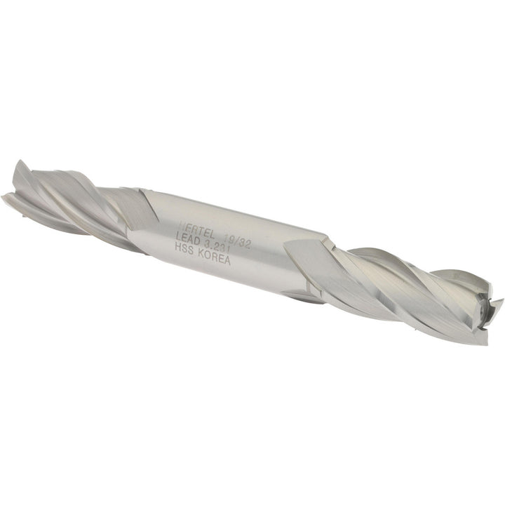 19/32" 4-Flute High Speed Steel Square End Mill - Hertel E1051038