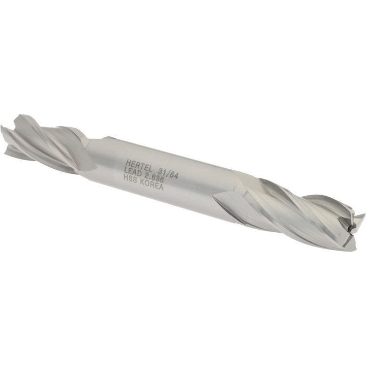 31/64" 4-Flute High Speed Steel Square End Mill - Hertel E1051031