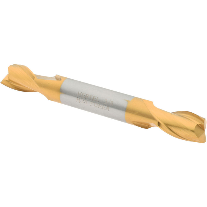 3/8" 2-Flute High Speed Steel Square End Mill, TiN - Hertel E8050024