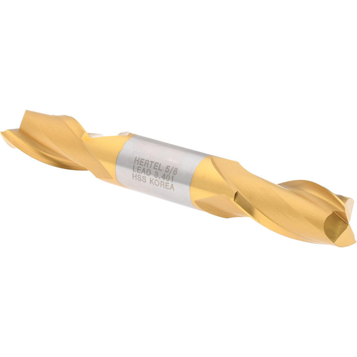 5/8" 2-Flute High Speed Steel Square End Mill, TiN - Hertel E8050040