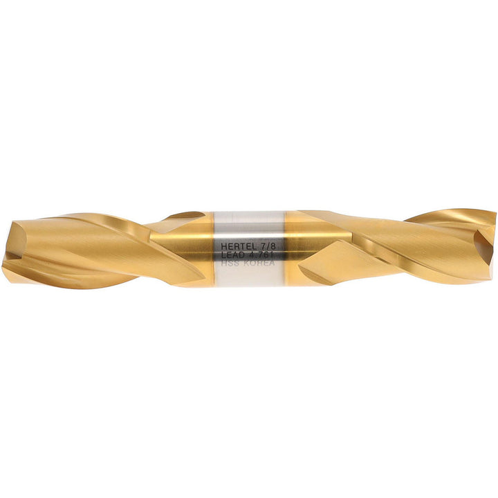 7/8" 2-Flute High Speed Steel Square End Mill, TiN - Hertel E8050056