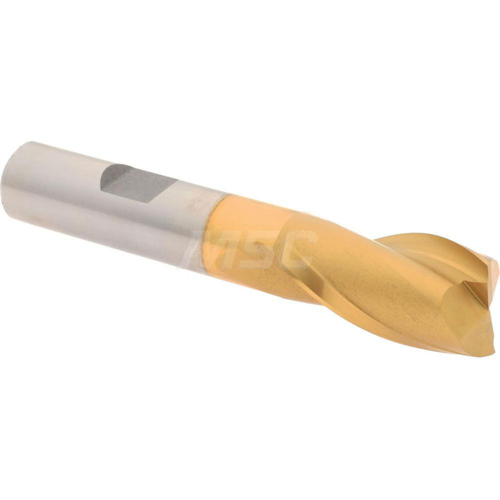 5/8" 2-Flute High Speed Steel Square End Mill, TiN - Hertel E8030902