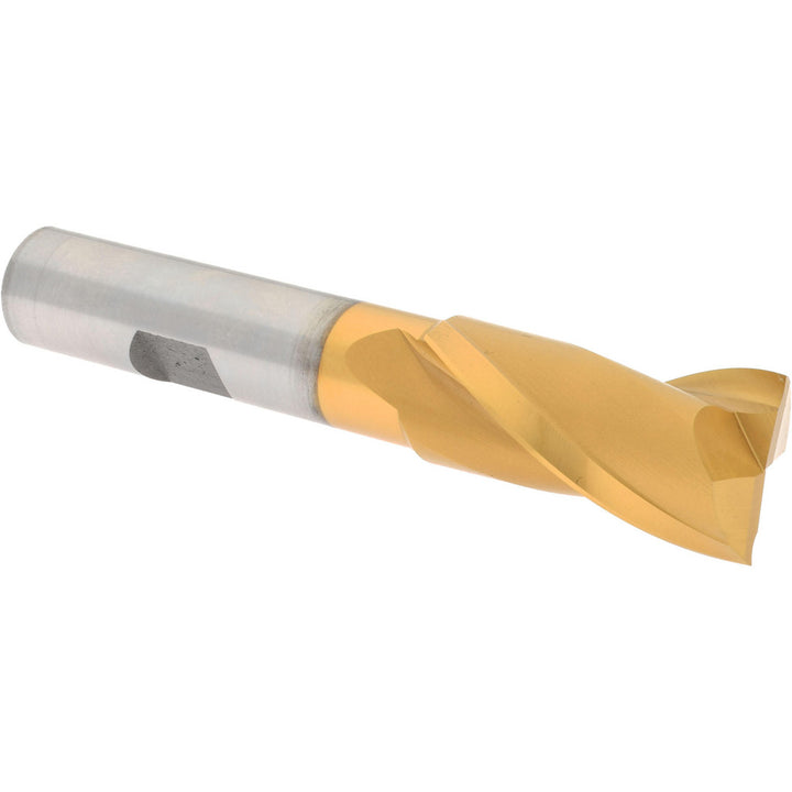 11/16" 2-Flute High Speed Steel Square End Mill, TiN - Hertel E8030903