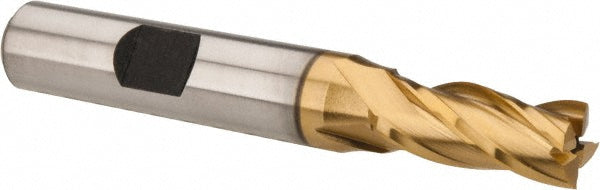 5/16" 4-Flute High Speed Steel Square End Mill, TiN - Hertel E8031020