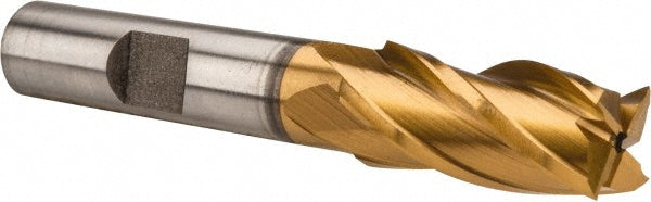 7/16" 4-Flute High Speed Steel Square End Mill, TiN - Hertel E8031901