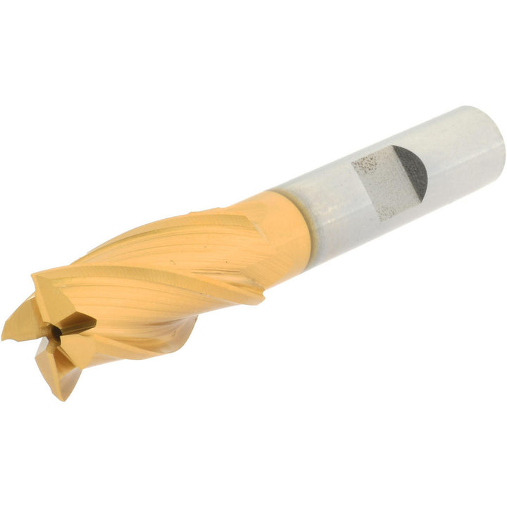 1/2" 4-Flute High Speed Steel Square End Mill, TiN - Hertel E8031903