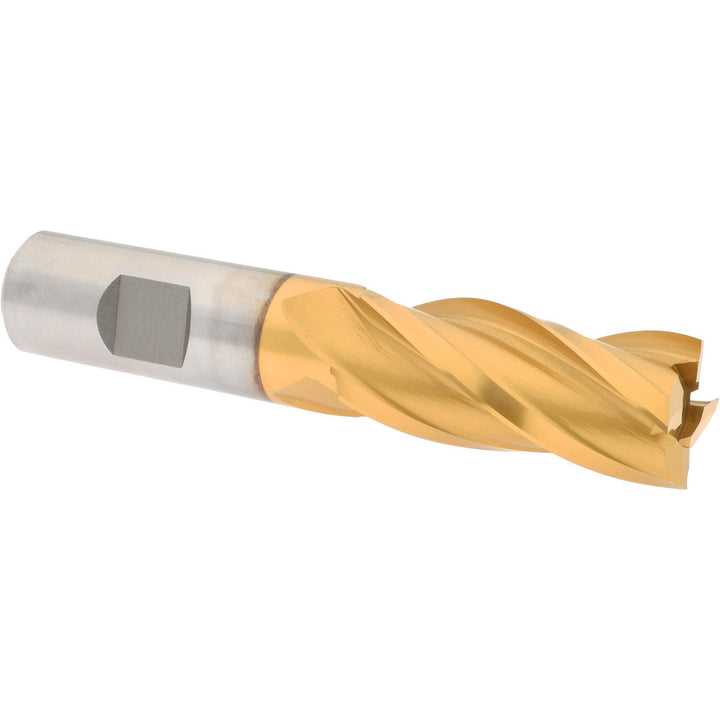 13/16" 4-Flute High Speed Steel Square End Mill, TiN - Hertel E8031052