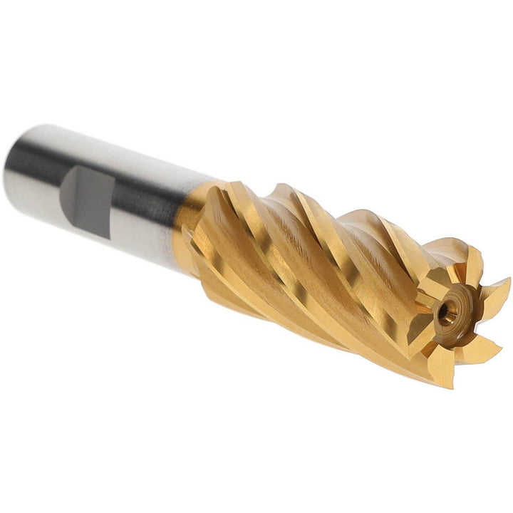 13/16" 6-Flute High Speed Steel Square End Mill, TiN - Hertel E8032052
